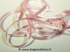 Ruban satin unis Rose
