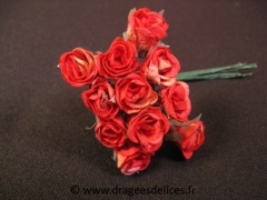 Bouton de rose en papier pour décoration de tulle et boite de dragées Rouge
