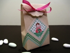 Valisette en carton pour baptême collection bébé ballon Fille