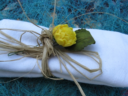 Tournesol en mousse pour contenants de dragées et décoration