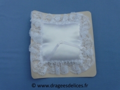 Coussin porte alliance carré Blanc