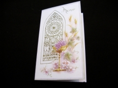 Lot de 11 menus communion calice et grappe de raisins 