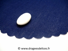 Tulle en coton pour thème nature à bord festonné Bleu marine