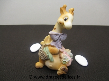 Sujet girafe grand modèle pour cadeaux parrain marraine