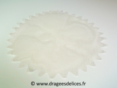 Tulle canevas pour dragées avec bord pointe Ivoire