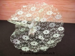 Tulle dentelle fleur pour mariage, baptême, communion Vert