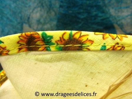 Tulle à dragées Provence tournesol pour thème nature : Tulle à dragées Provence tournesol jaune