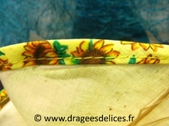 Tulle à dragées Provence tournesol pour thème nature Jaune