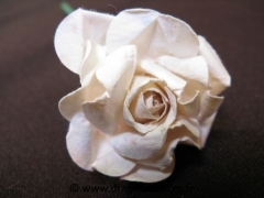 Rose en papier pour décoration de boites et tulles de dragées Blanc