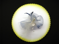 Tulle à dragées bord teinté pour mariage baptême et communion Jaune