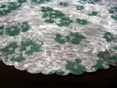 Tulle à dragées en intissé imprimé fleurs Vert foncé