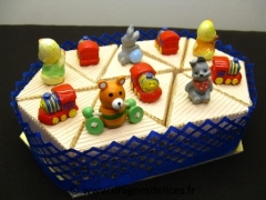 Gâteau la loco et compagnie pour baptême ou anniversaire 