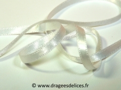 Ruban satin unis Blanc