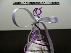 Bracelet souvenir en satin imprimé Gris