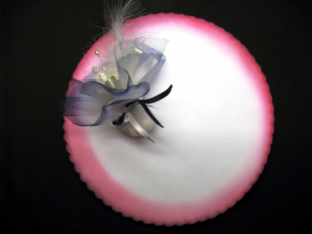 Tulle à dragées bord teinté pour mariage baptême et communion : Tulle à dragées bord teinté rose pour mariage baptême et communion