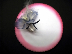 Tulle à dragées bord teinté pour mariage baptême et communion Rose