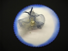 Tulle à dragées bord teinté pour mariage baptême et communion Bleu royal