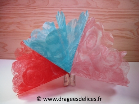 Lot de 7 tulles intissé fleurs de rosier