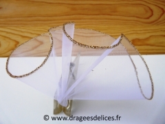 Lot de 10 tulles pour dragées avec bord fil brillant or Or