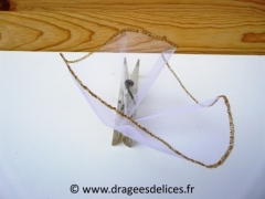 Tulle bord fil brillant or et argent  Or