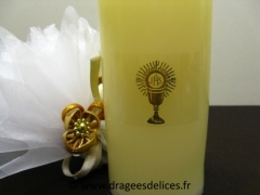 Bougie communion avec son calice 