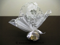 Voile carré pour noces d′or et noces d′argent Argent