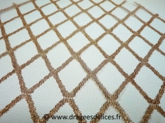 Tulle quadrillé lurex brillant pour mariage baptême et communion Or