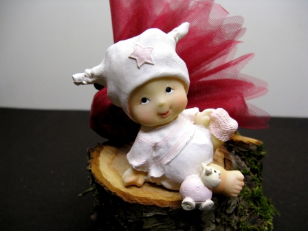 Sujet de décoration Lulu en résine pour baptême