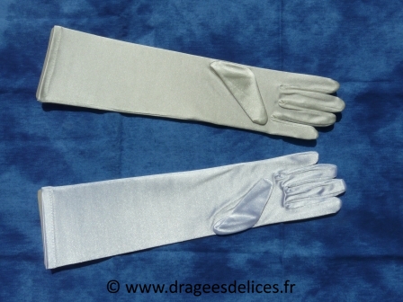 Gants en satin long