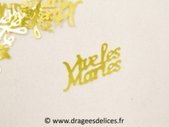 Confettis de table vive les mariés Or