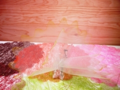 Tulle bord fumé en pointe pour mariage baptême et communion Jaune