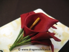 Arum en mousse pour décoration de tulle et boite de dragées Bordeaux
