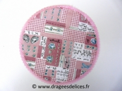 Lot de 9 tulles en coton avec chaussons pour baptême fille Rose