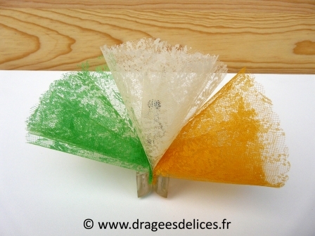 Lot de 10 tulles dentelle pour mariage baptême et communion
