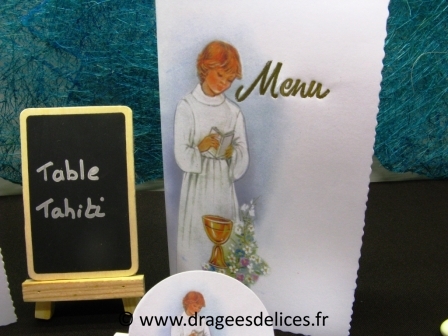 Menu communion garçon en aube