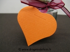 Etiquette coeur Orange