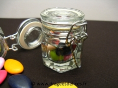 Bocal en verre avec fermeture métallique pour dragées 