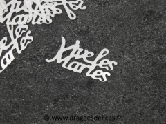 Confettis de table vive les mariés Ivoire