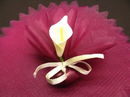 Voile cristal unis à dragées pas cher : Voile cristal unis à dragées pas cher prune