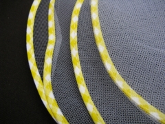 Tulle avec bordure en coton vichy pour dragées Jaune
