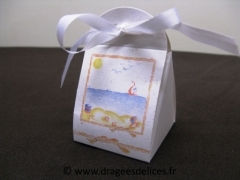 Pochette pour dragées de baptême collection à la plage 