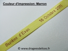 Bracelet souvenir en satin imprimé Jaune clair