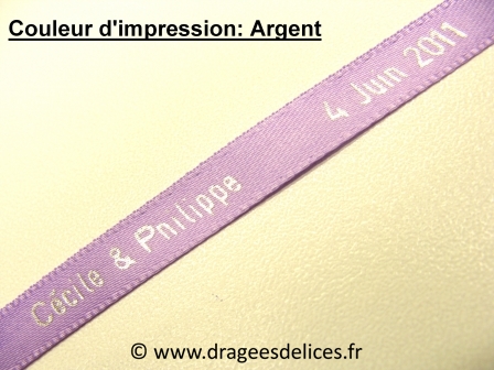 Ruban souvenir en satin imprimé