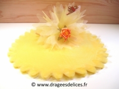 Voile cristal unis à dragées pas cher Jaune