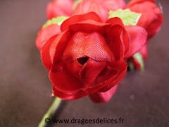 Pivoine pour décoration de boite et tulle de dragées Rouge