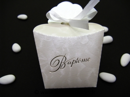 Ballotin moiré avec impression baptême or