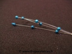 Lot de 16 tiges de perles bleu pour décoration festive 