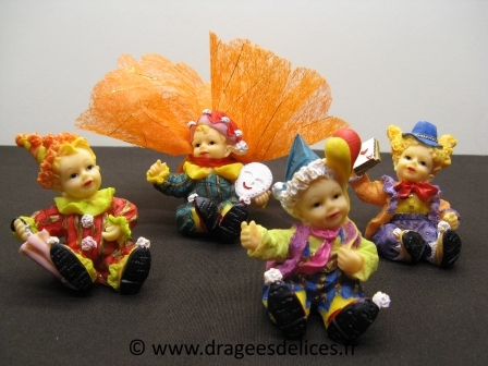 Clown en résine pour baptême garçon ou fille et collection : Clown en résine pour baptême garçon ou fille et collection