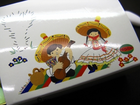 Boite à tiroir en carton pour baptême les petits Mexicains : Détail du dessin de la boite les petits Méxicains